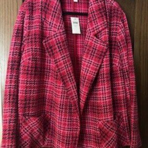 J. Jill Women's Chenille Plaid Swing Jacket - NWT